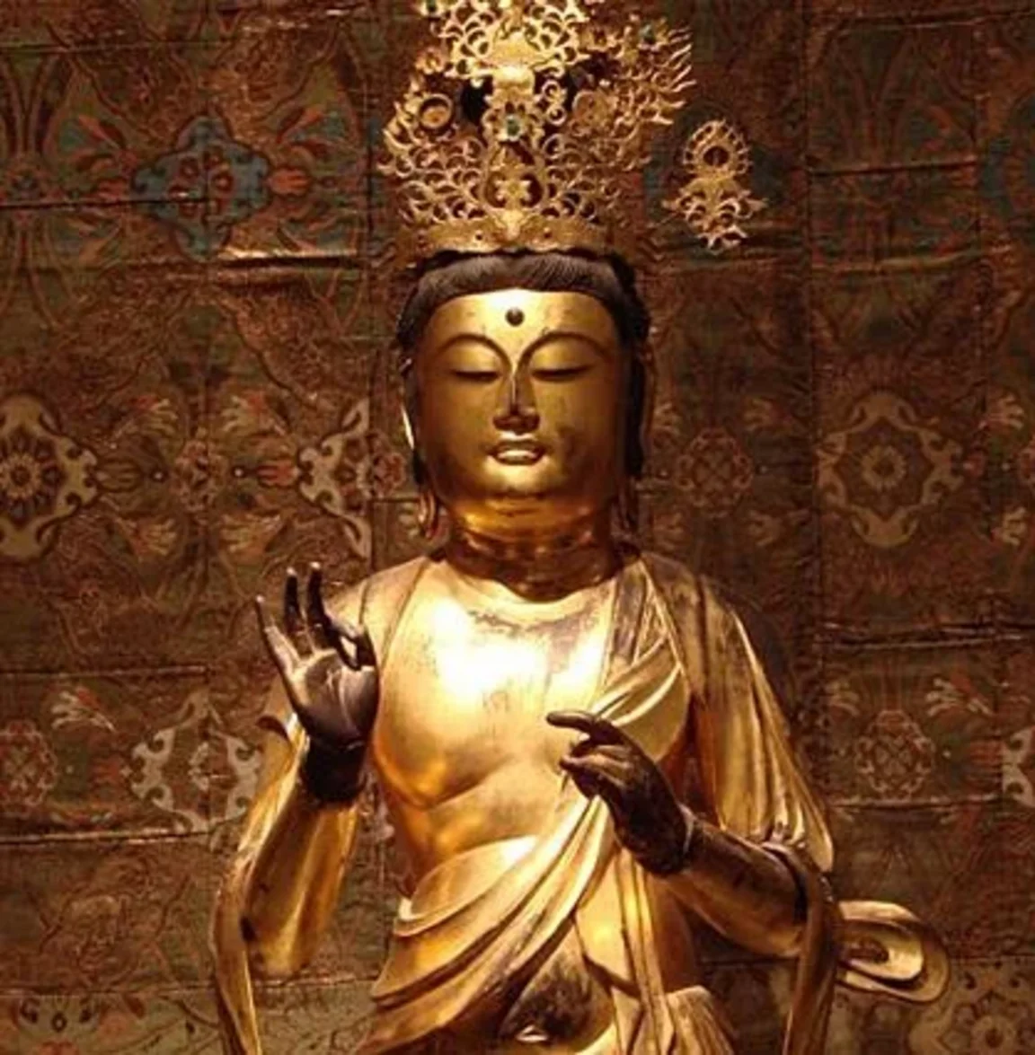 Dai-Seishi Bosatsu, goldene buddhistische Statue aus dem Museum für asiatische Kunst Berlin